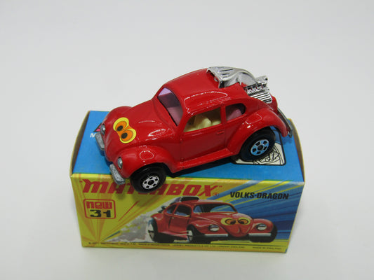 Matchbox Superfast 31B Volks-Dragon VERY DARK RED, Light Cream Interior