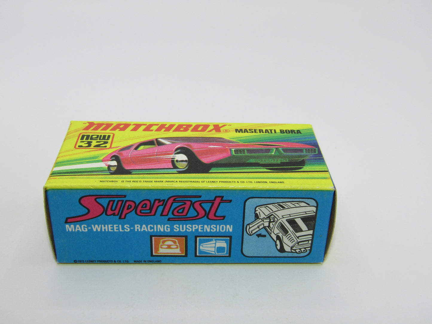 Matchbox Superfast No 32B Maserati Bora Magenta Red 5 Spoke Wide Slot Wheels