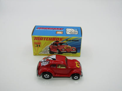 Matchbox Superfast 31B Volks-Dragon VERY DARK RED, Light Cream Interior