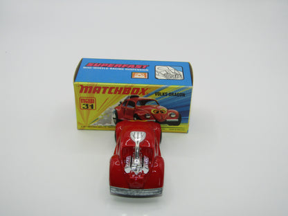 Matchbox Superfast 31B Volks-Dragon VERY DARK RED, Light Cream Interior