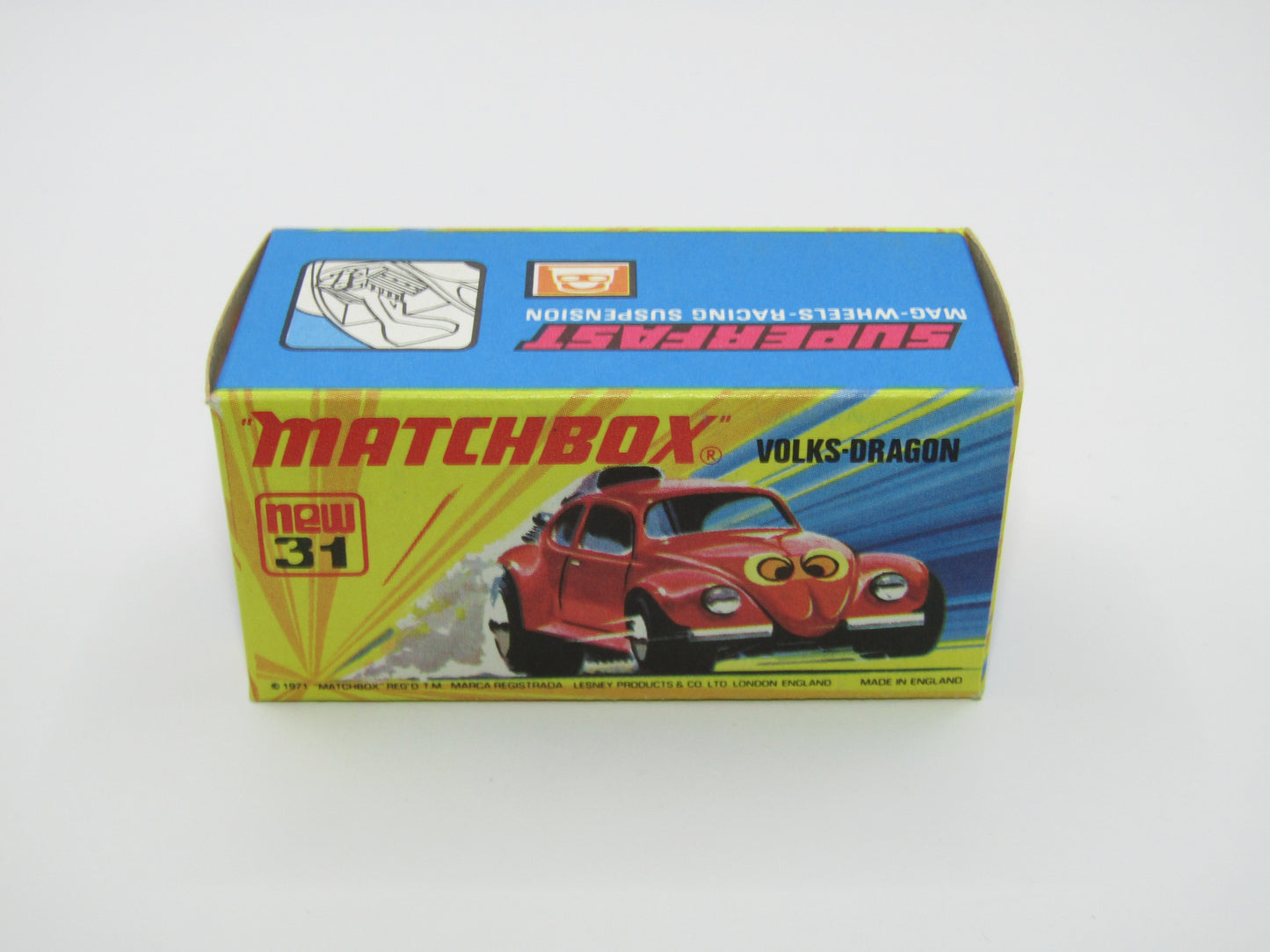 Matchbox Superfast 31B Volks-Dragon VERY DARK RED, Light Cream Interior