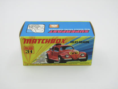 Matchbox Superfast 31B Volks-Dragon VERY DARK RED, Light Cream Interior