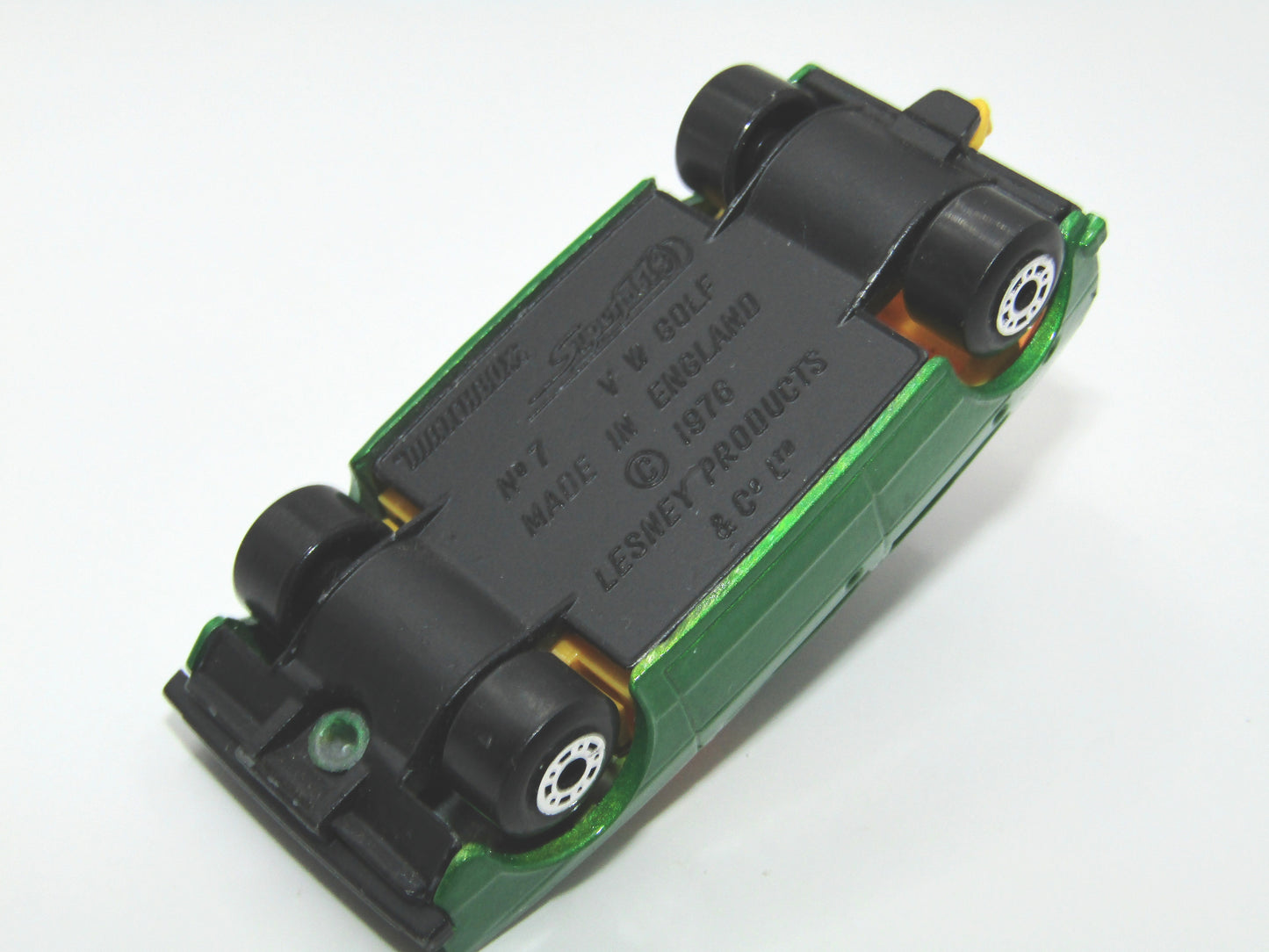 Matchbox Superfast 7C VW Golf BRIGHT Green Flat Black Base