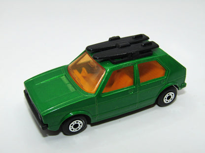 Matchbox Superfast 7C VW Golf Green Yellow Interior Satin Black Base