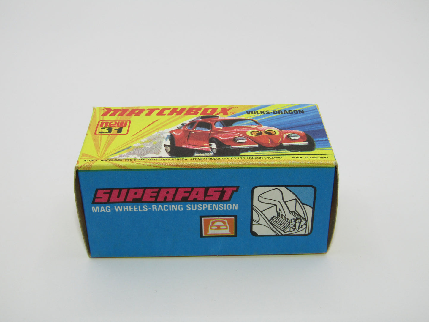 Matchbox Superfast 31B Volks-Dragon VERY DARK RED, Light Cream Interior