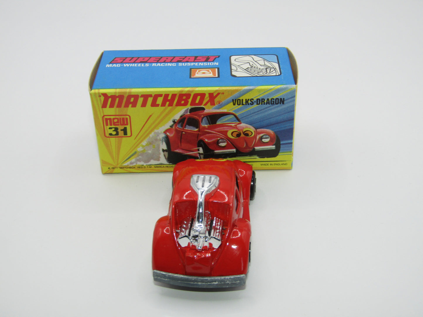 Matchbox Superfast 31B Volks-Dragon Very Light Red Ladybug Base