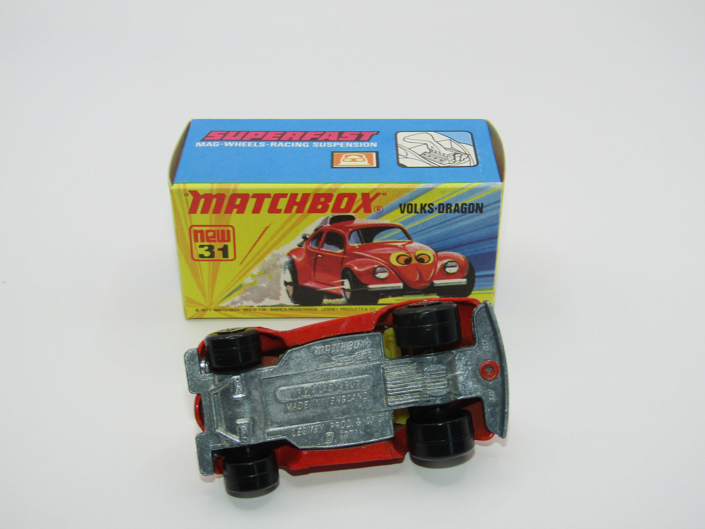 Matchbox Superfast 31B Volks-Dragon Very Light Red Ladybug Base
