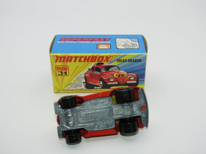 Matchbox Superfast 31B Volks-Dragon Very Light Red Ladybug Base