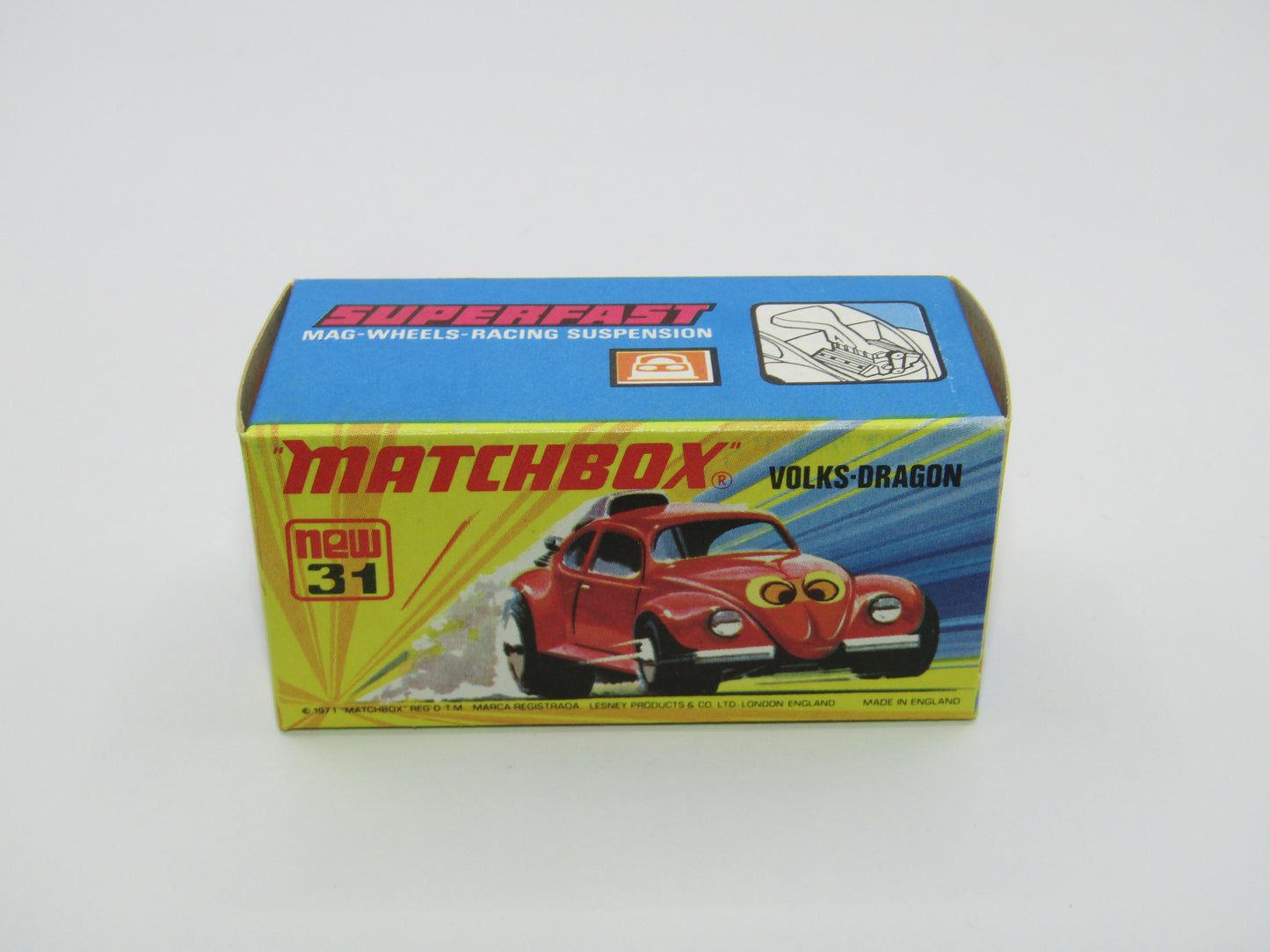 Matchbox Superfast 31B Volks-Dragon Very Light Red Ladybug Base