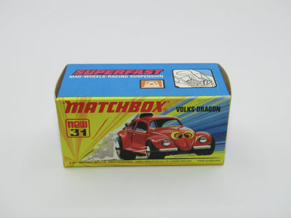 Matchbox Superfast 31B Volks-Dragon Very Light Red Ladybug Base