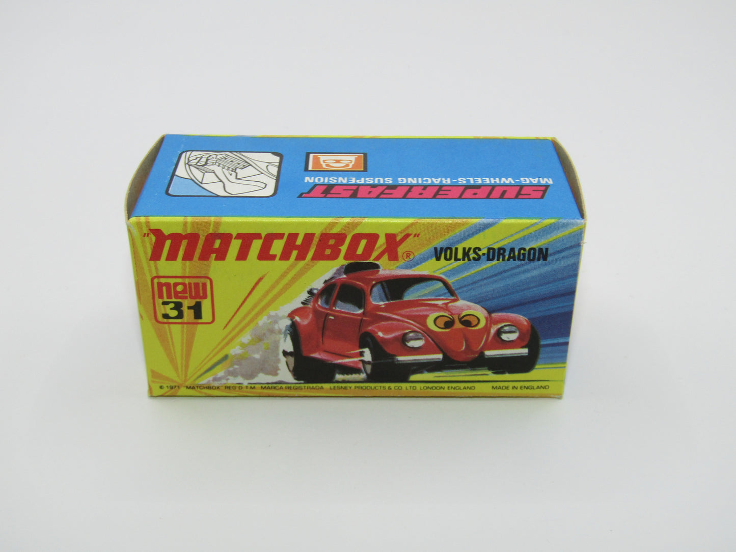 Matchbox Superfast 31B Volks-Dragon Very Light Red Ladybug Base
