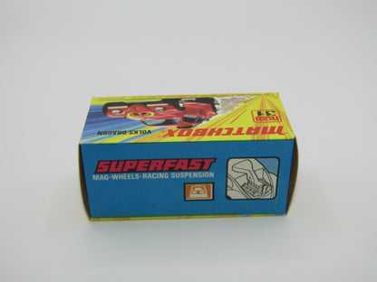 Matchbox Superfast 31B Volks-Dragon Very Light Red Ladybug Base