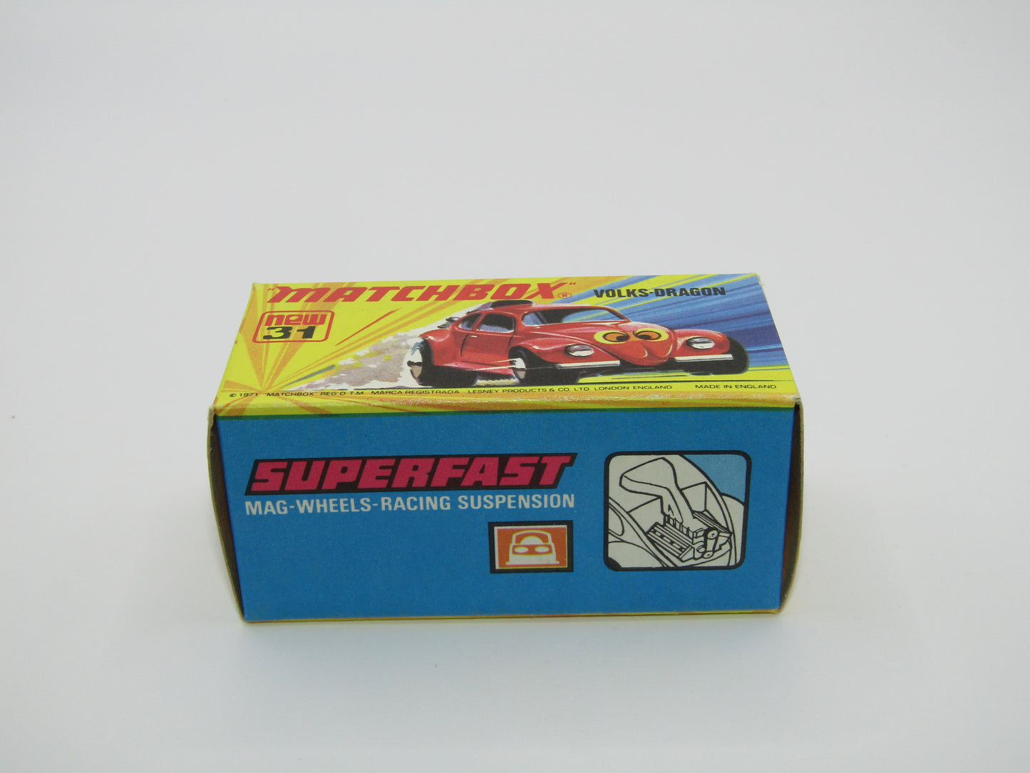 Matchbox Superfast 31B Volks-Dragon Very Light Red Ladybug Base