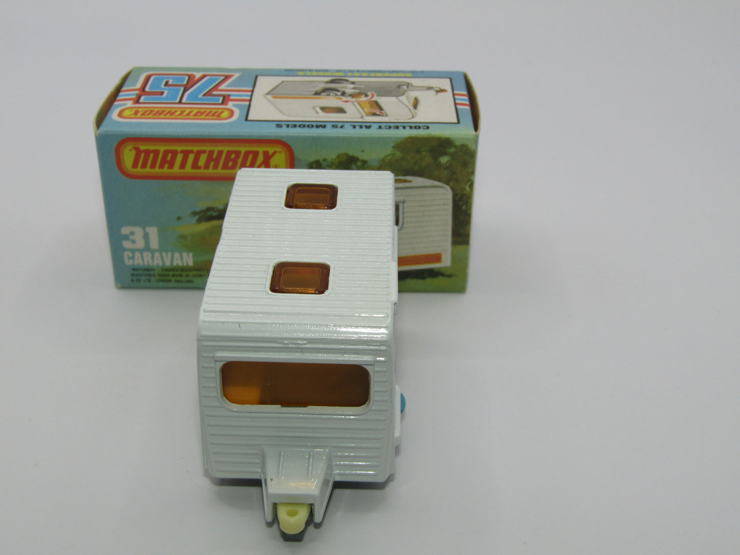 Matchbox Superfast 31C Caravan - TURQUOISE Blue Door Blue Seagull Label