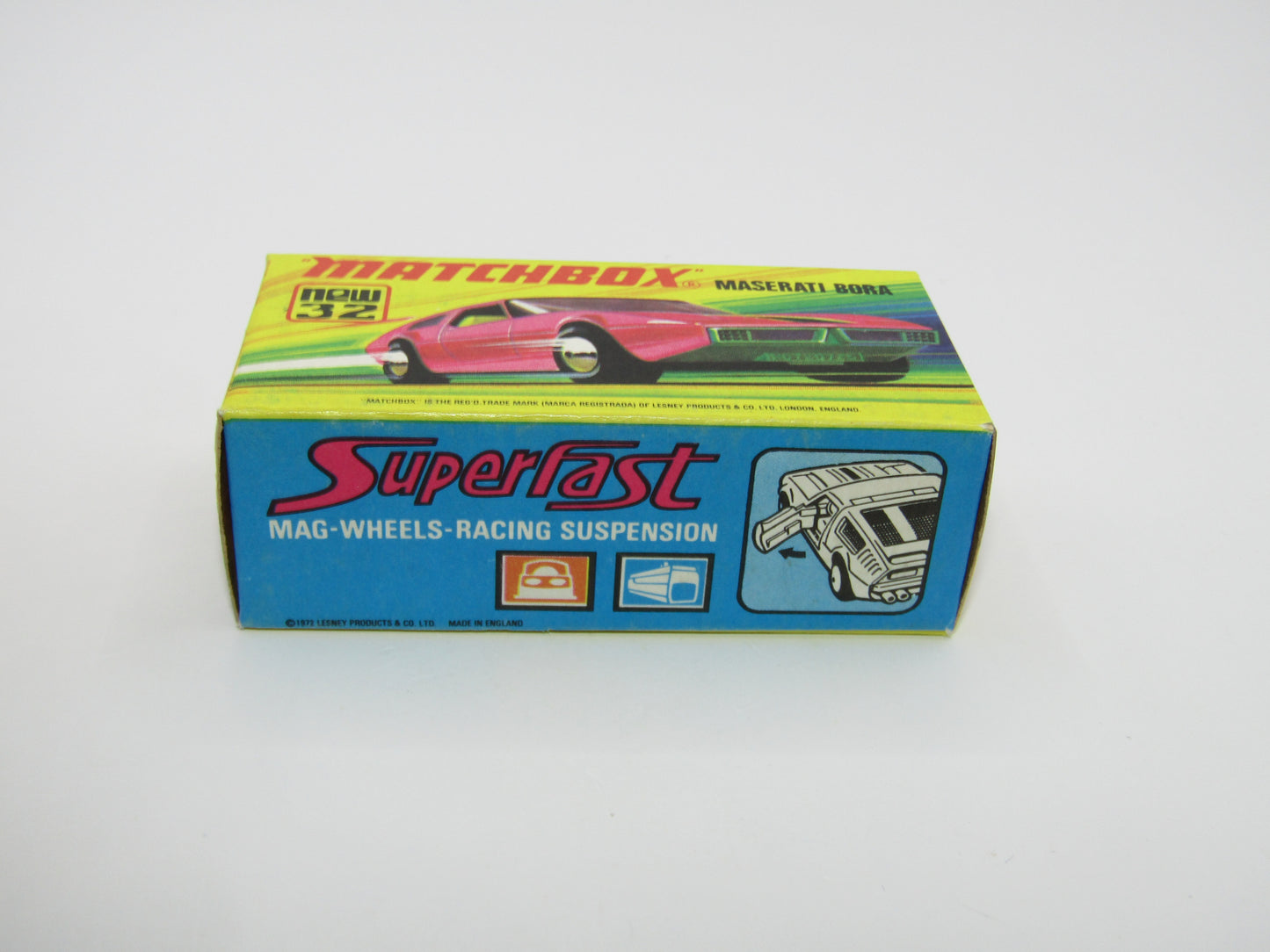 Matchbox Superfast No 32B Maserati Bora PURPLE 5 Arch Wheels 8 Label