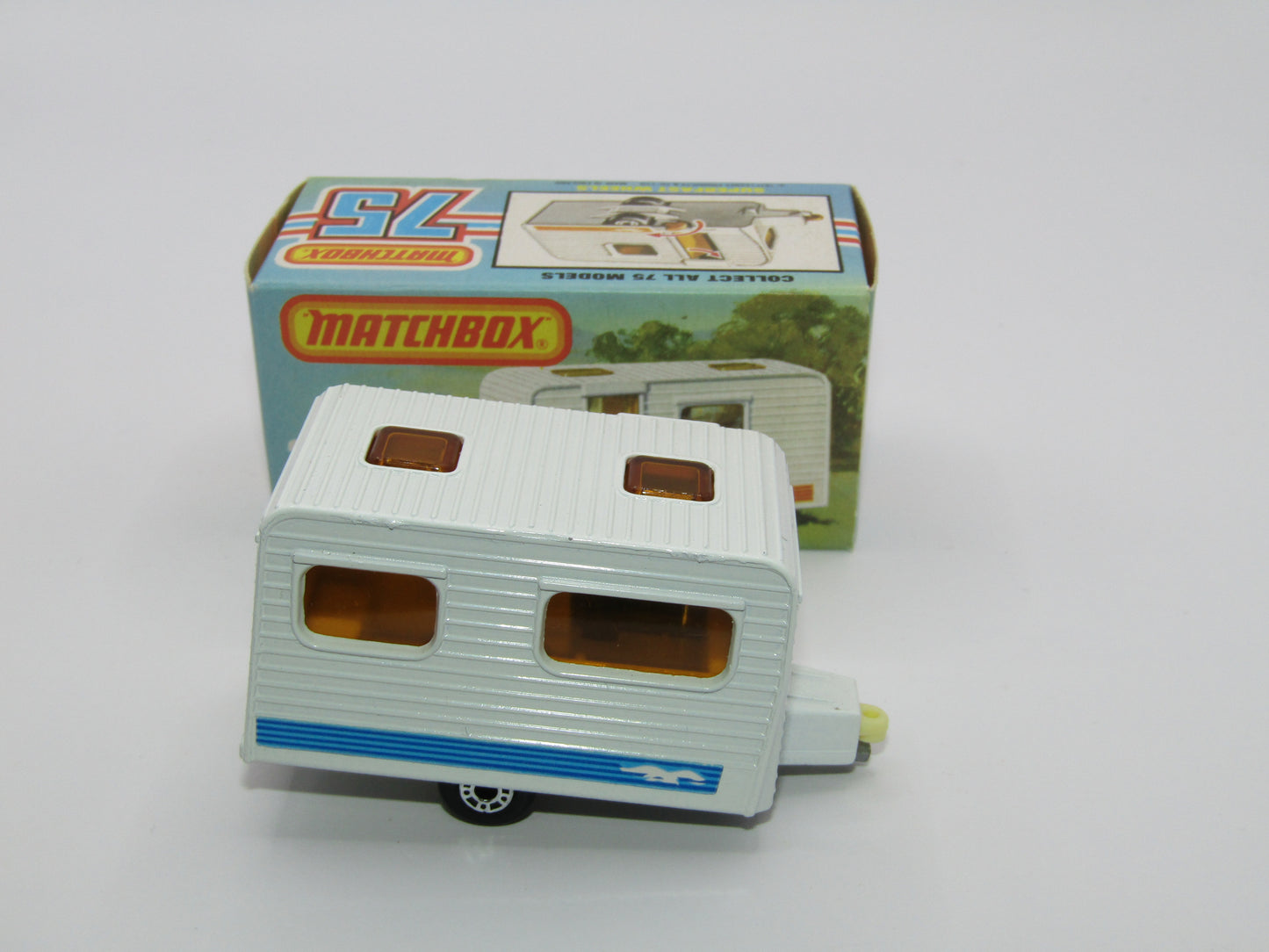 Matchbox Superfast 31C Caravan - TURQUOISE Blue Door Blue Seagull Label