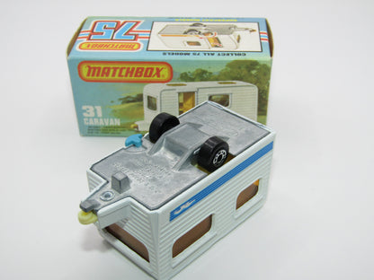 Matchbox Superfast 31C Caravan - TURQUOISE Blue Door Blue Seagull Label