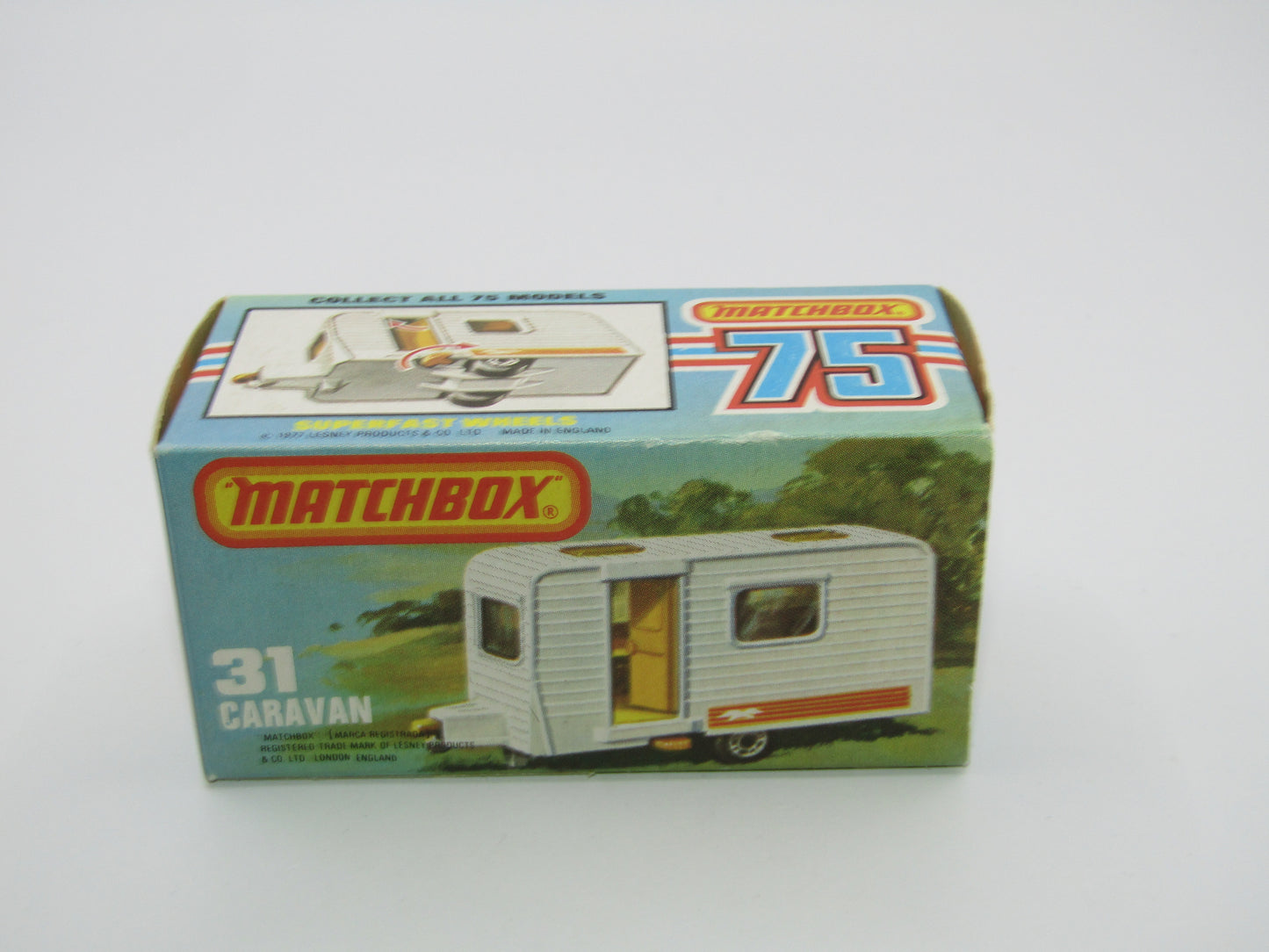 Matchbox Superfast 31C Caravan - TURQUOISE Blue Door Blue Seagull Label