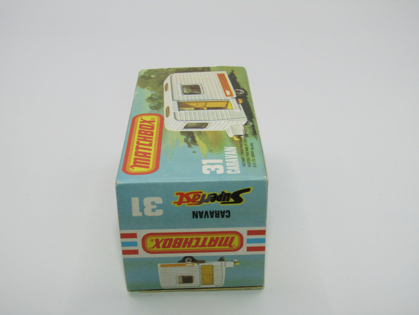 Matchbox Superfast 31C Caravan - TURQUOISE Blue Door Blue Seagull Label