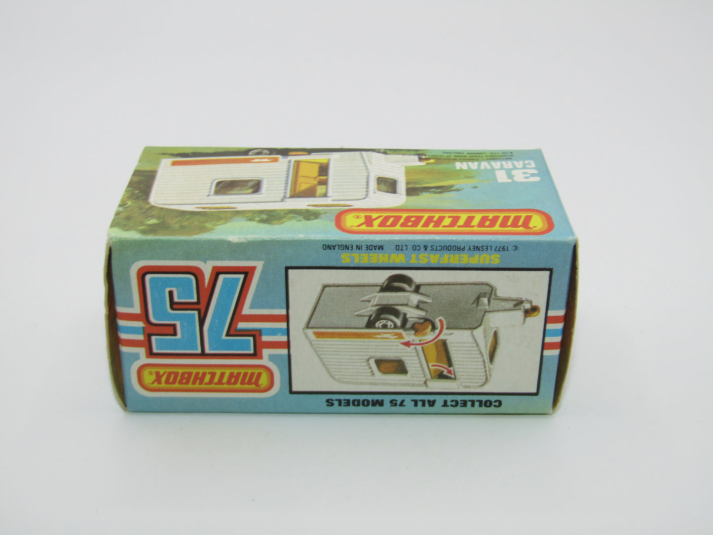 Matchbox Superfast 31C Caravan - TURQUOISE Blue Door Blue Seagull Label