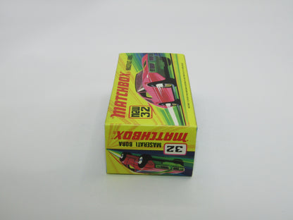Matchbox Superfast No 32B Maserati Bora PURPLE 5 Spoke Wheels No Labels