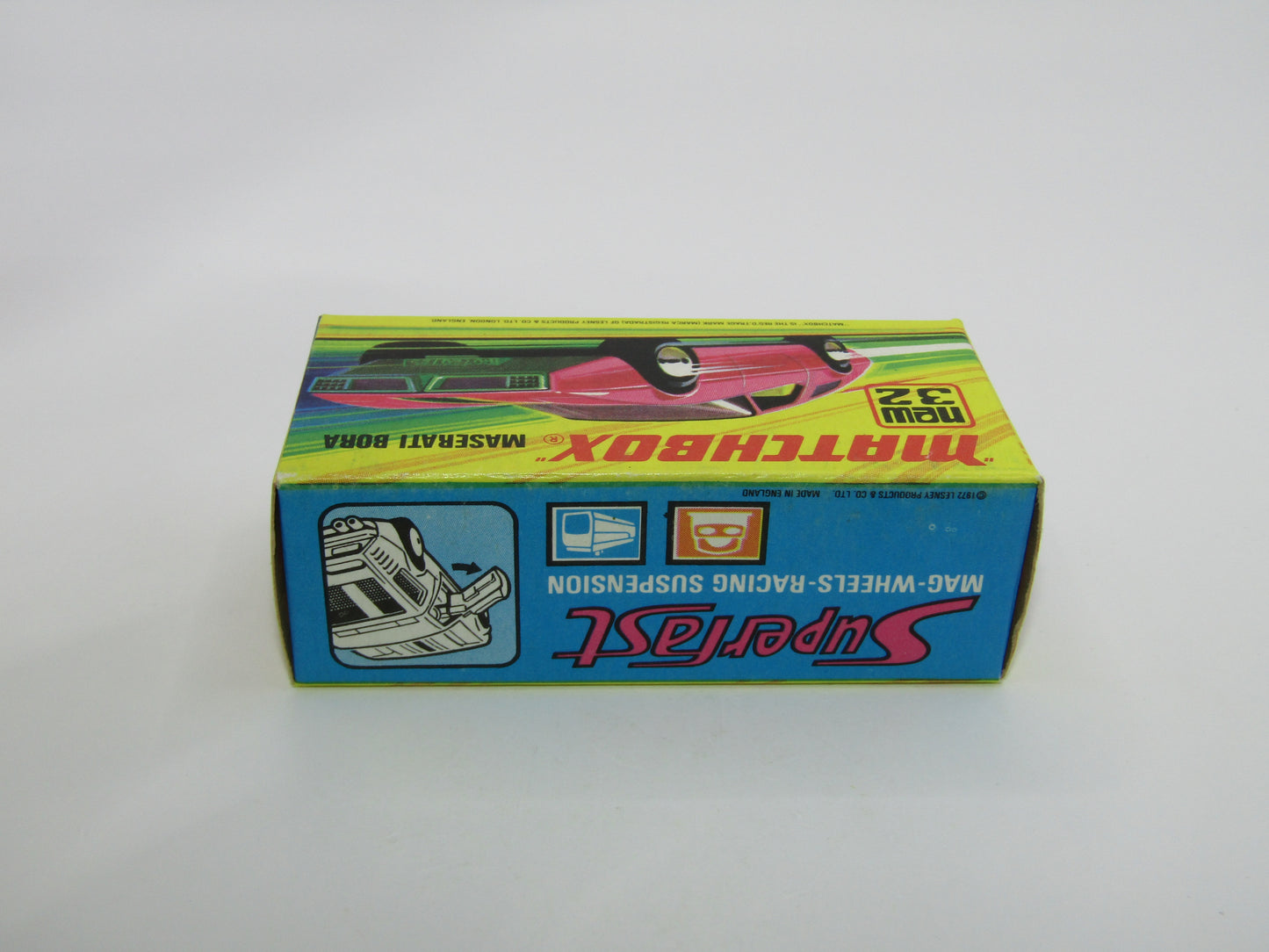 Matchbox Superfast No 32B Maserati Bora PURPLE 5 Spoke Wheels No Labels