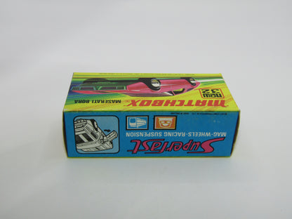 Matchbox Superfast No 32B Maserati Bora PURPLE 5 Spoke Wheels No Labels