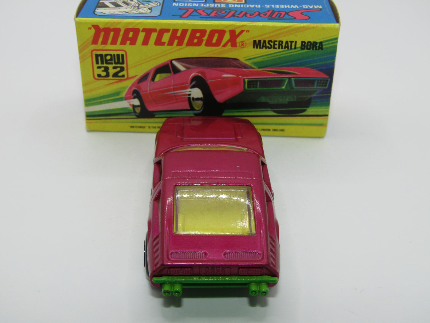 Matchbox Superfast No 32B Maserati Bora Magenta 5 ARCH Wheels No Labels