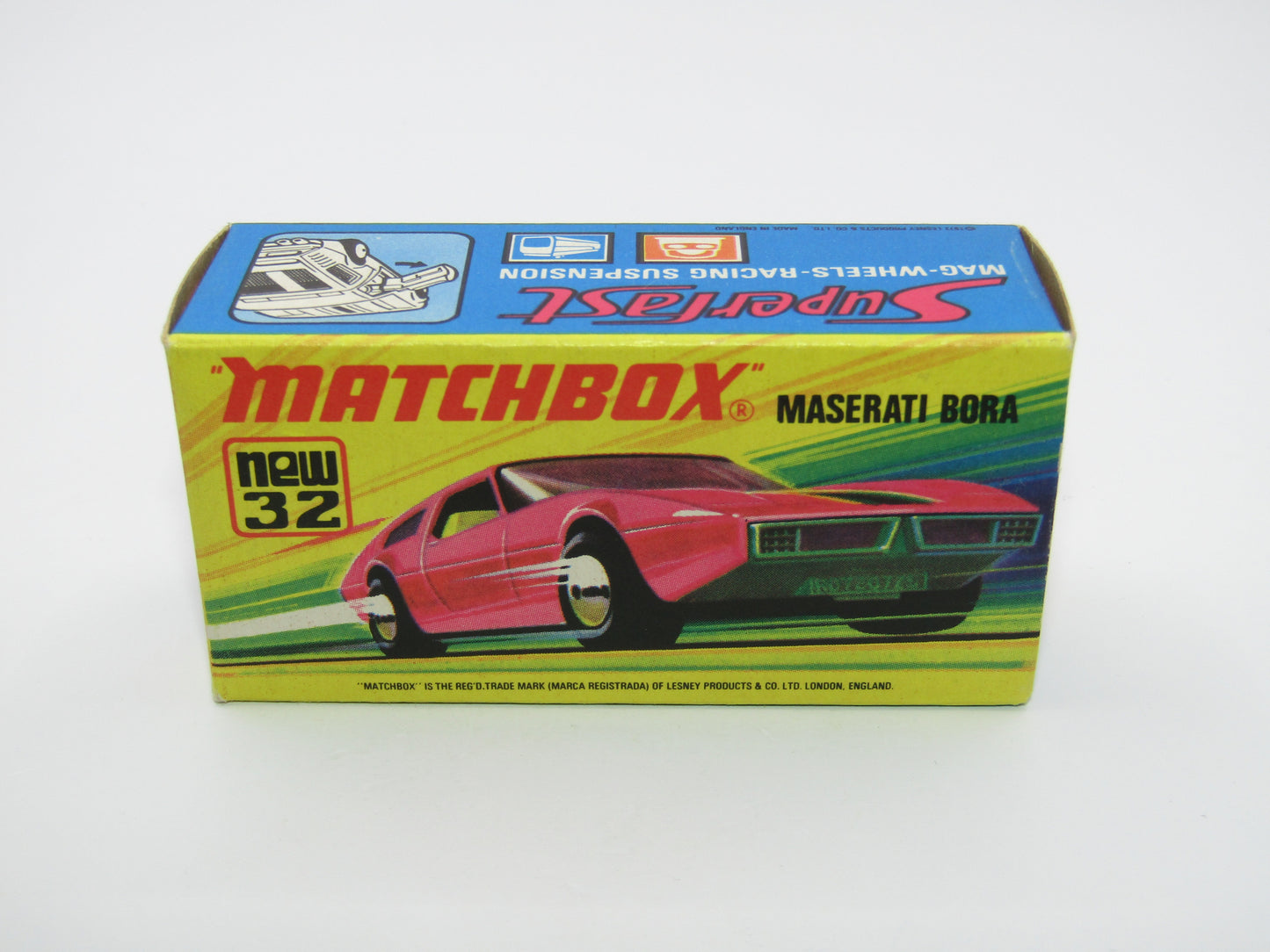 Matchbox Superfast No 32B Maserati Bora Magenta 5 ARCH Wheels No Labels