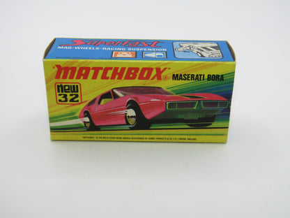 Matchbox Superfast No 32B Maserati Bora Magenta 5 ARCH Wheels No Labels