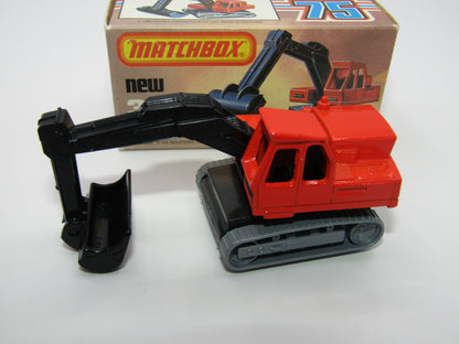 Matchbox Superfast No 32D Atlas Excavator Orange-Red Atlas Cast Grey Platform