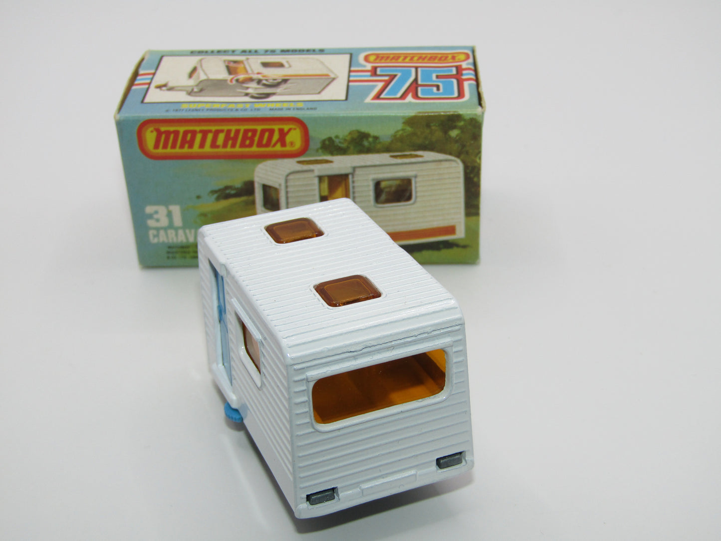 Matchbox Superfast 31C Caravan -  Light Blue Door, No Labels
