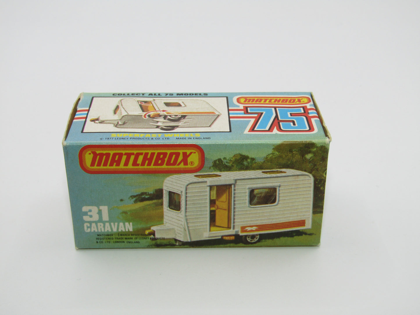 Matchbox Superfast 31C Caravan -  Light Blue Door, No Labels
