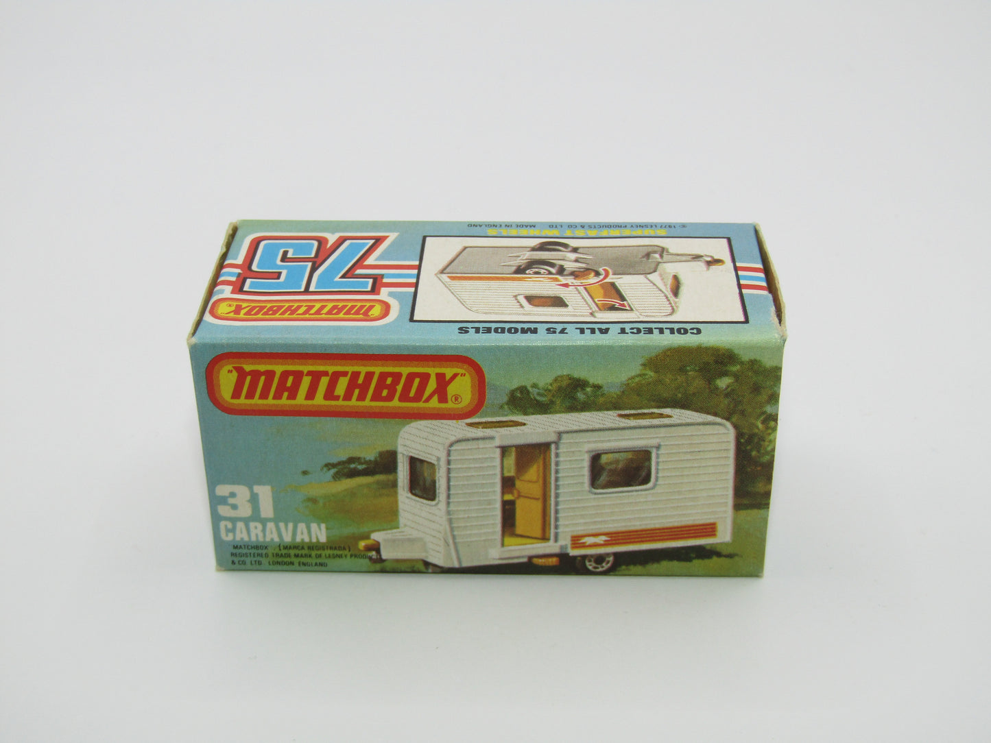 Matchbox Superfast 31C Caravan -  Light Blue Door, No Labels