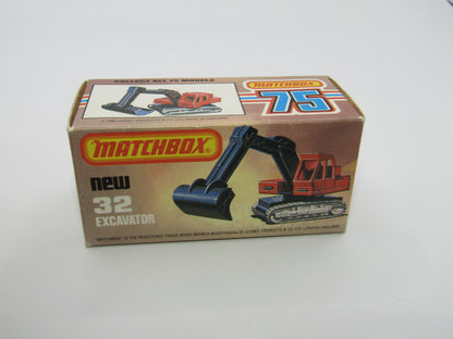 Matchbox Superfast No 32D Atlas Excavator Orange-Red Atlas Cast Grey Platform