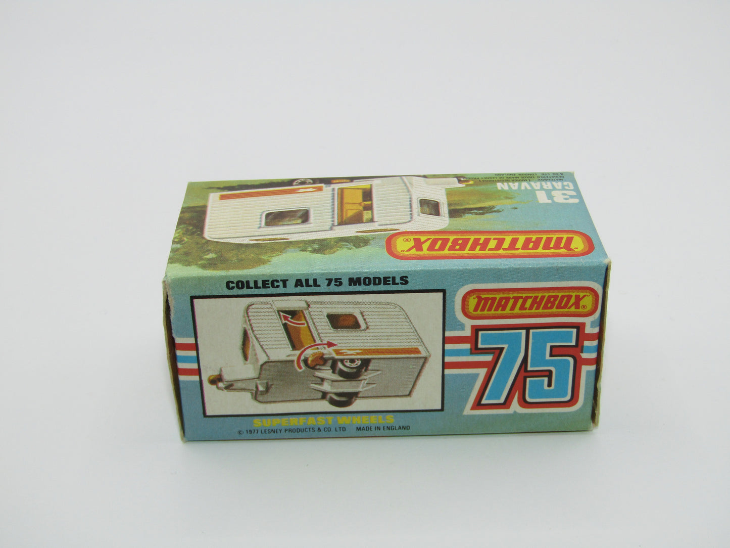 Matchbox Superfast 31C Caravan -  Light Blue Door, No Labels