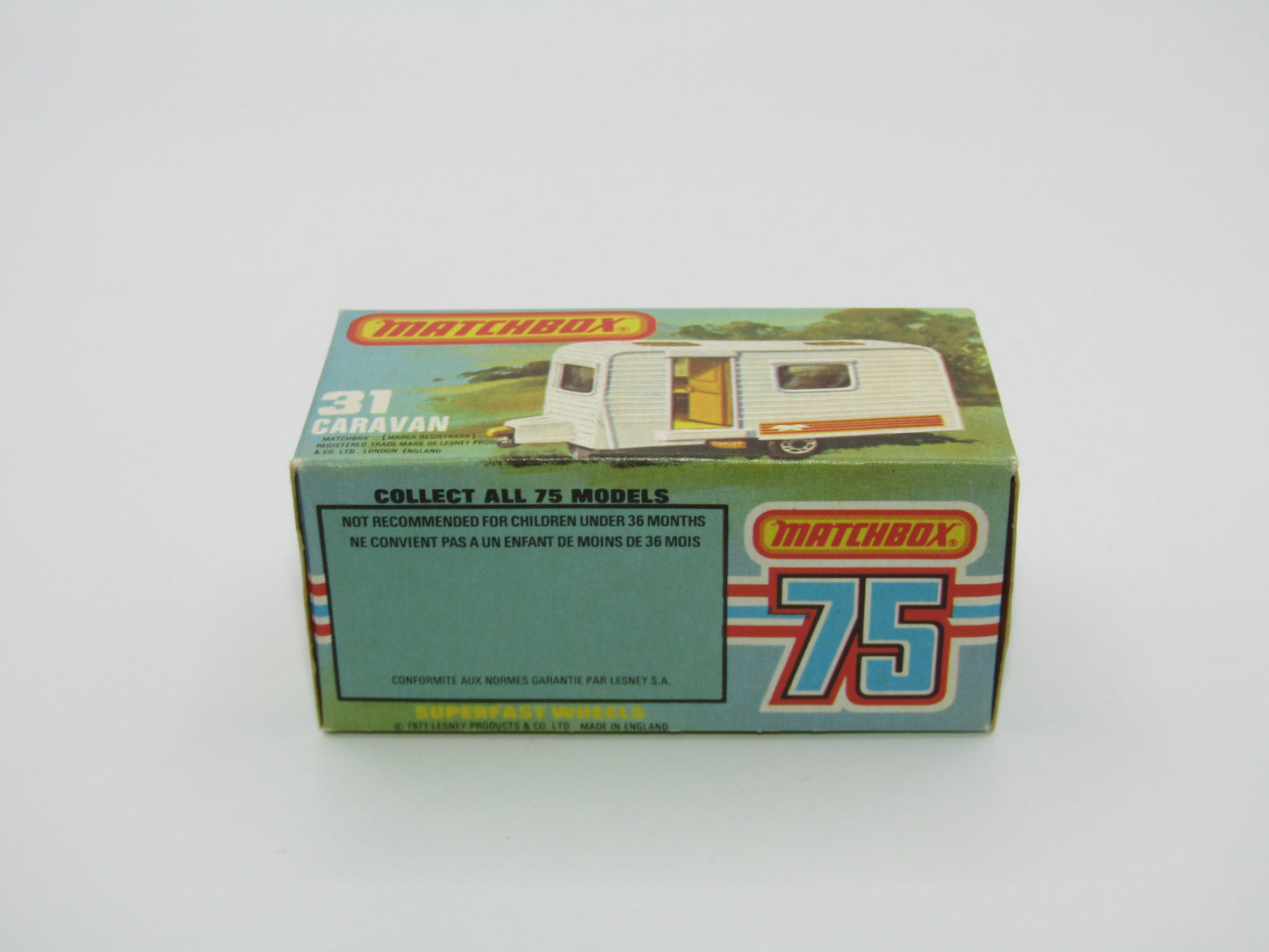 Matchbox Superfast 31C Caravan -  Light Blue Door, No Labels