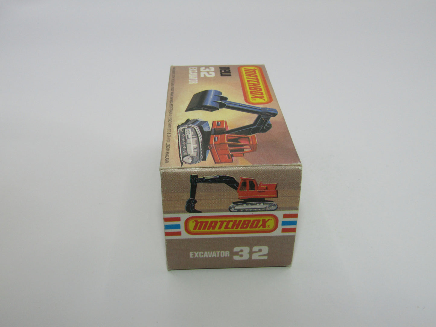 Matchbox Superfast No 32D Atlas Excavator Orange-Red Atlas Cast Grey Platform