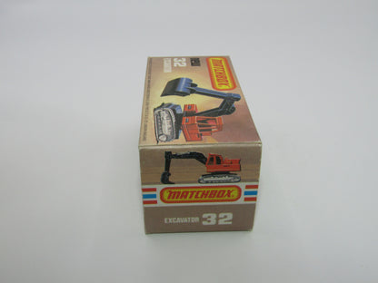 Matchbox Superfast No 32D Atlas Excavator Orange-Red Atlas Cast Grey Platform