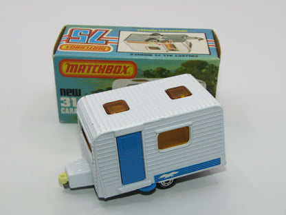 Matchbox Superfast 31C Caravan -  Light Blue Door, With Labels