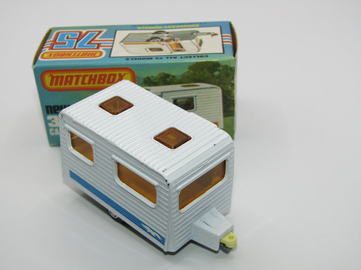 Matchbox Superfast 31C Caravan -  Light Blue Door, With Labels