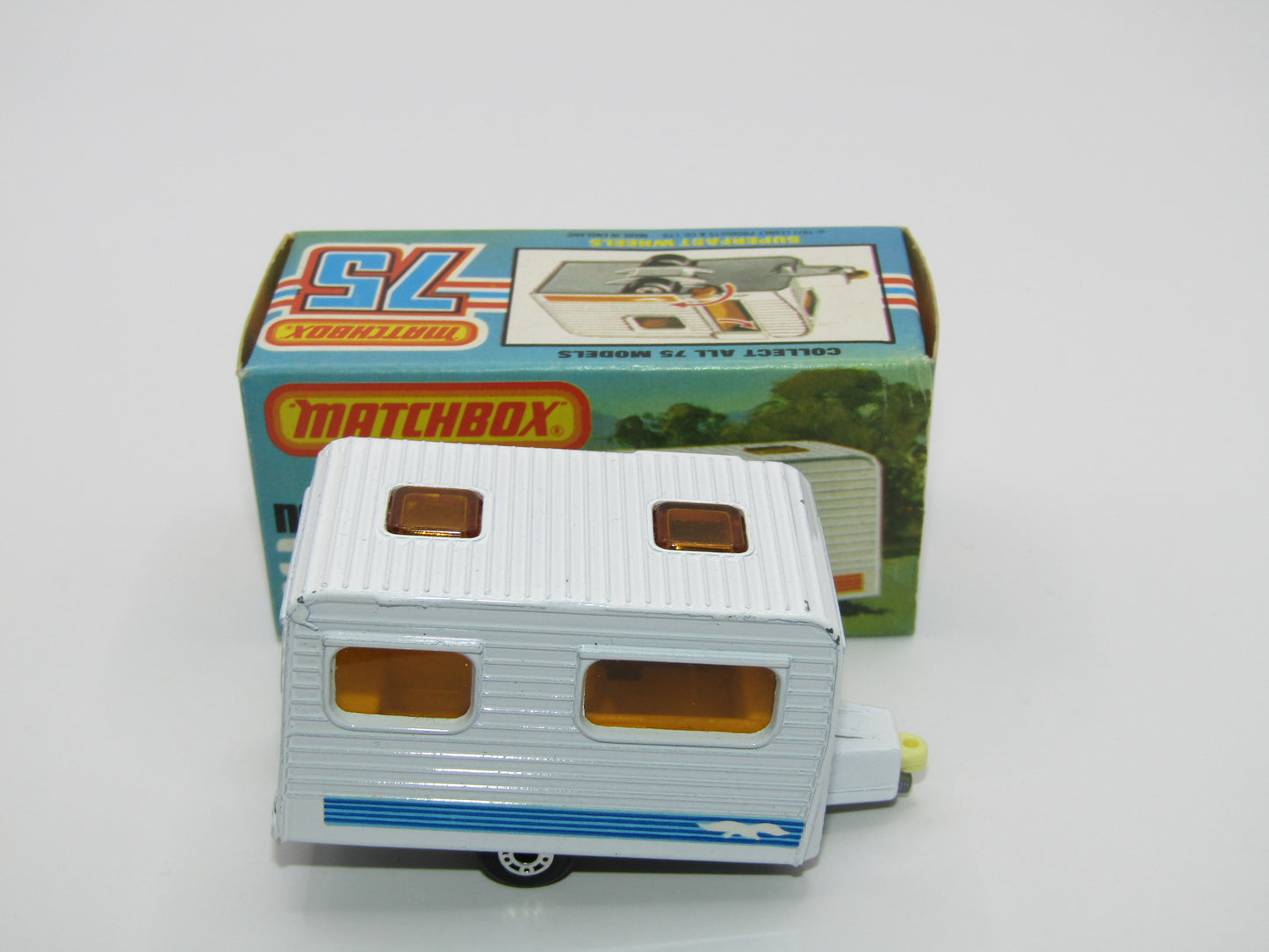 Matchbox Superfast 31C Caravan -  Light Blue Door, With Labels
