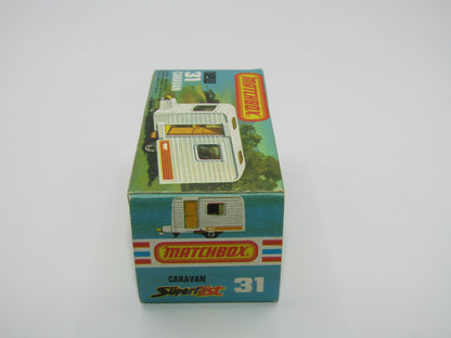 Matchbox Superfast 31C Caravan -  Light Blue Door, With Labels