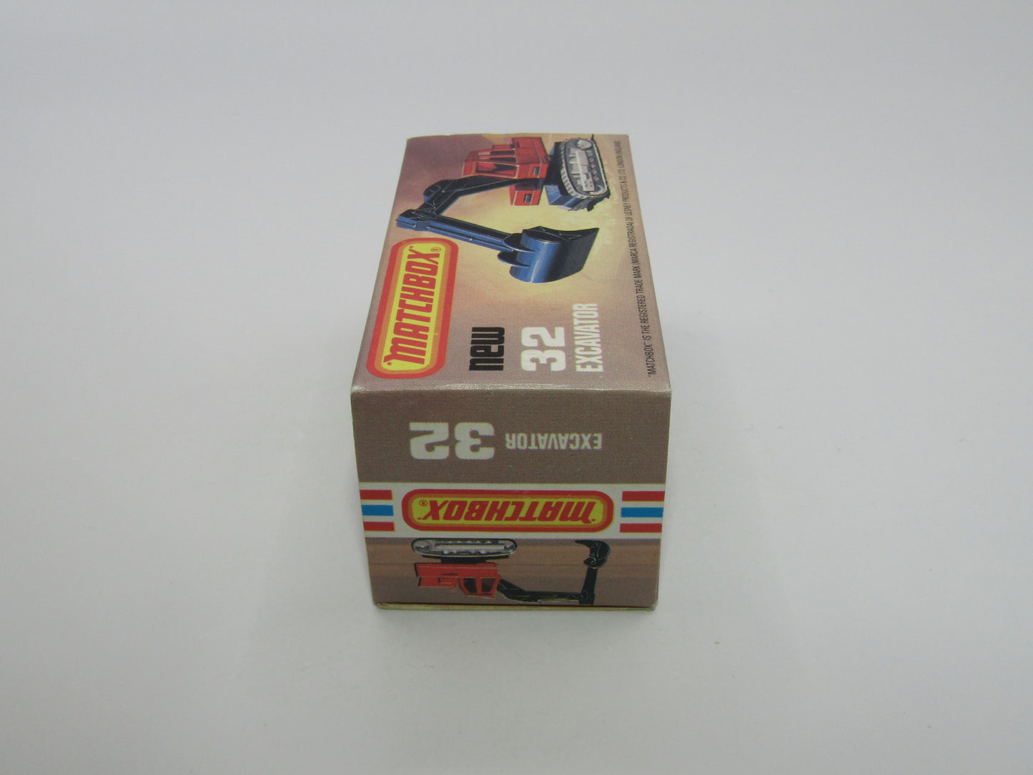 Matchbox Superfast No 32D Atlas Excavator RED Atlas Cast Grey Platform