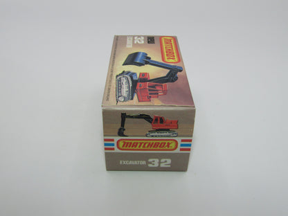 Matchbox Superfast No 32D Atlas Excavator RED Atlas Cast Grey Platform