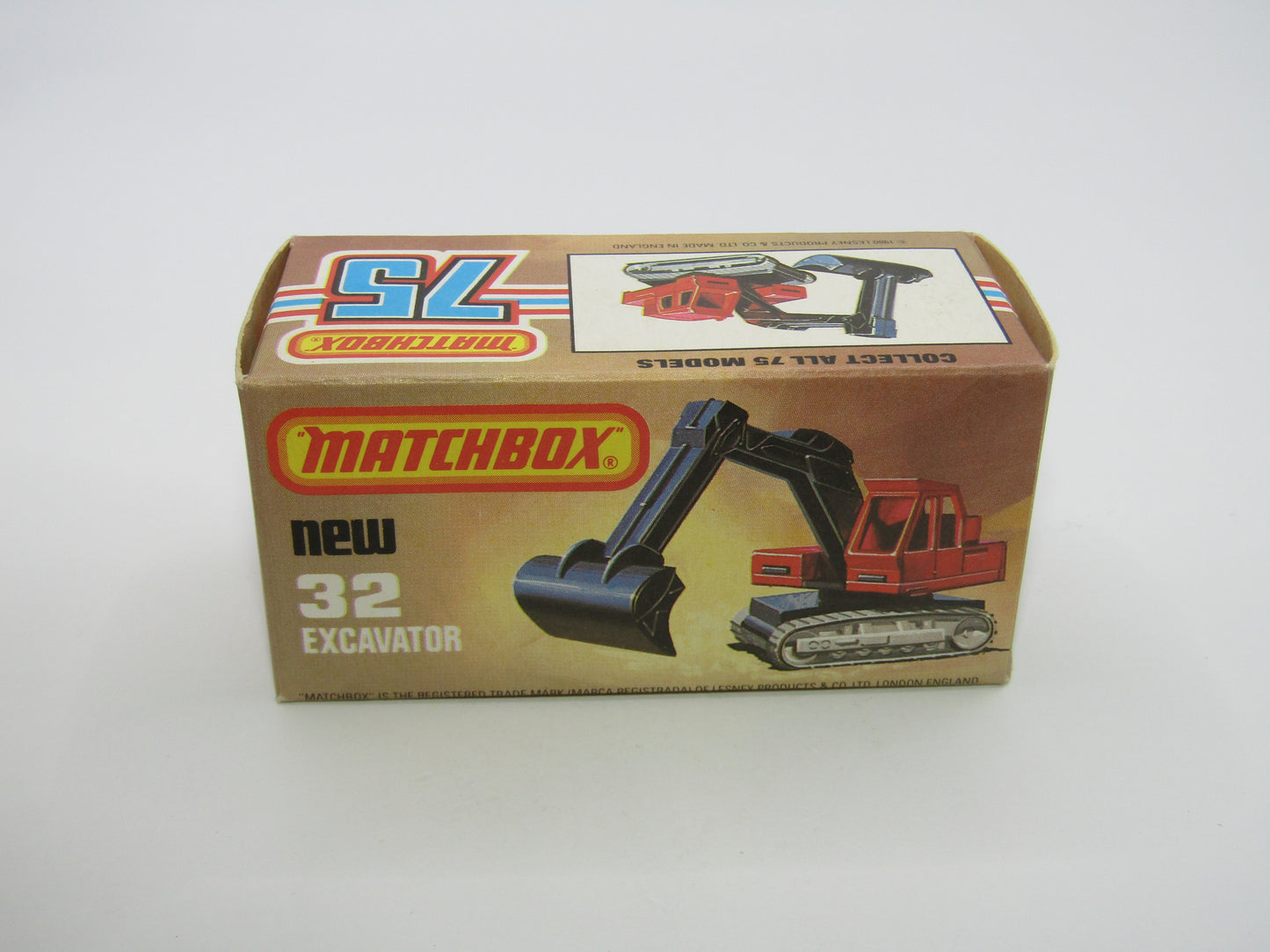 Matchbox Superfast No 32D Atlas Excavator Yellow Black Stripe Tampo