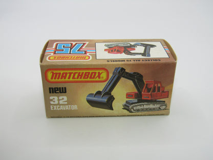 Matchbox Superfast No 32D Atlas Excavator Yellow Black Stripe Tampo