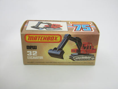 Matchbox Superfast No 32D Atlas Excavator Yellow Black Stripe Tampo