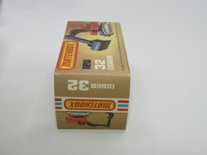 Matchbox Superfast No 32D Atlas Excavator Yellow Black Stripe Tampo