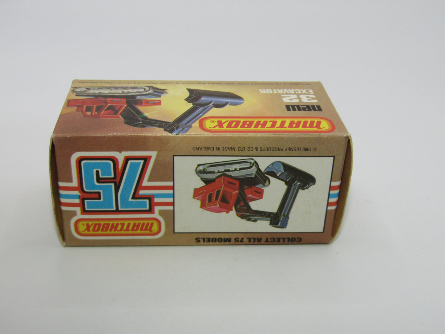 Matchbox Superfast No 32D Atlas Excavator Yellow Black Stripe Tampo